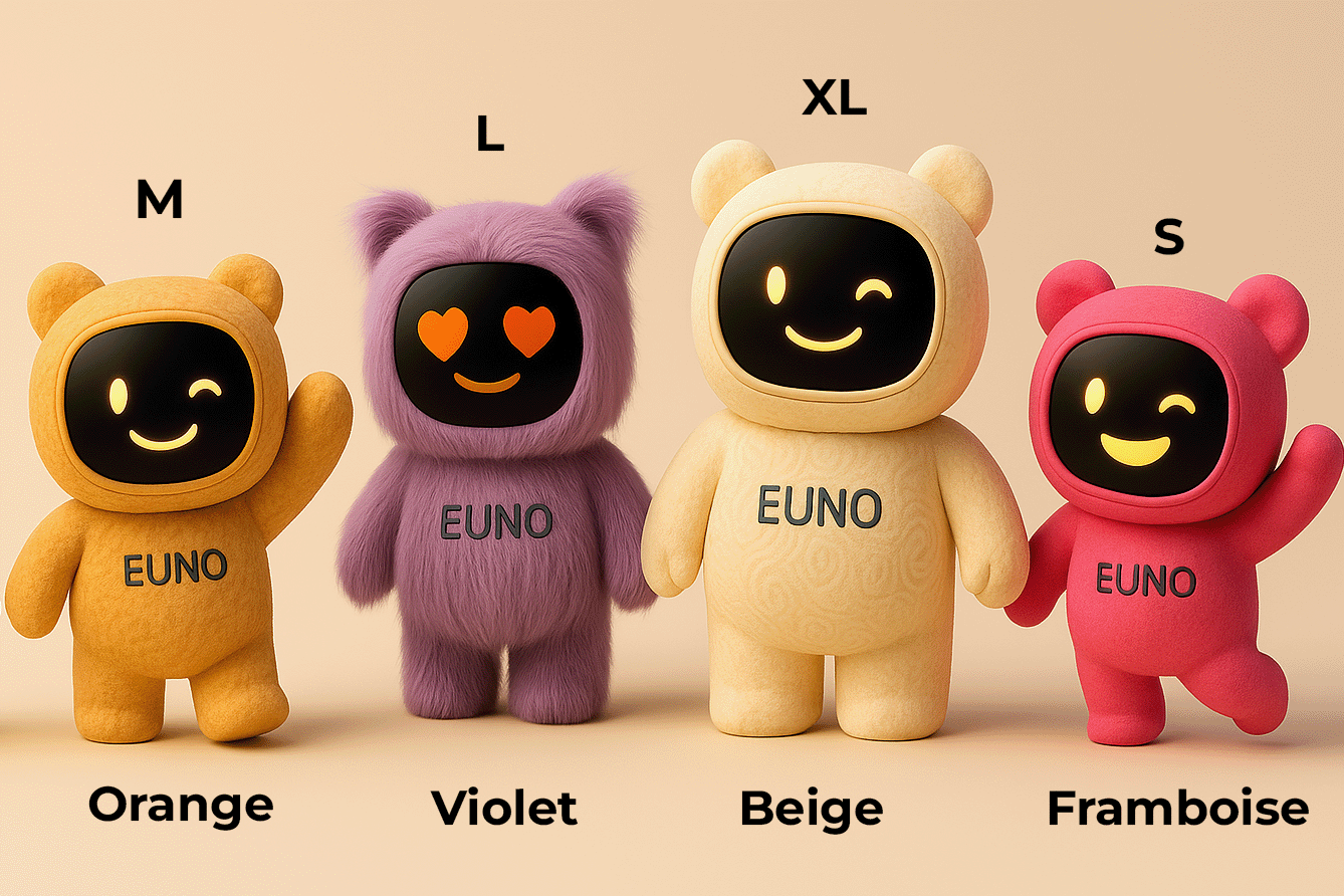 Tailles et couleurs Euno